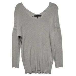 WHBM Cashmere Oversized Lagenlook Knit Herringbone Sweater Tunic Mini Dress